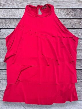 Worthington Sleeveless Keyhole Tank Top - hot pink xl